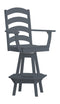 A&L Furniture Co. Amish-Made Poly Ladderback Swivel Counter-Height Chair with Arms AL4093