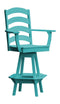 A&L Furniture Co. Amish-Made Poly Ladderback Swivel Counter-Height Chair with Arms AL4093