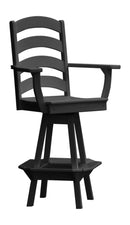 A&L Furniture Co. Amish-Made Poly Ladderback Swivel Dining Chair with Arms AL4123