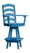 A&L Furniture Co. Amish-Made Poly Ladderback Swivel Counter-Height Chair with Arms AL4093