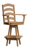 A&L Furniture Co. Amish-Made Poly Ladderback Swivel Dining Chair with Arms AL4123