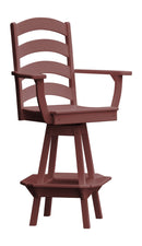 A&L Furniture Co. Amish-Made Poly Ladderback Swivel Counter-Height Chair with Arms AL4093