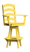 A&L Furniture Co. Amish-Made Poly Ladderback Swivel Counter-Height Chair with Arms AL4093