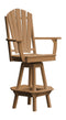 A&L Furniture Co. Amish-Made Poly Fanback Swivel Counter-Height Chair with Arms AL4094