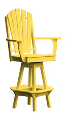 A&L Furniture Co. Amish-Made Poly Fanback Swivel Counter-Height Chair with Arms AL4094