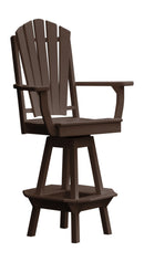 A&L Furniture Co. Amish-Made Poly Fanback Swivel Dining Chair with Arms AL4124