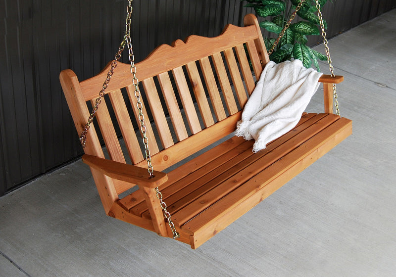 A&L Furniture Co. Amish-Made Cedar Royal English Porch Swings AL412C