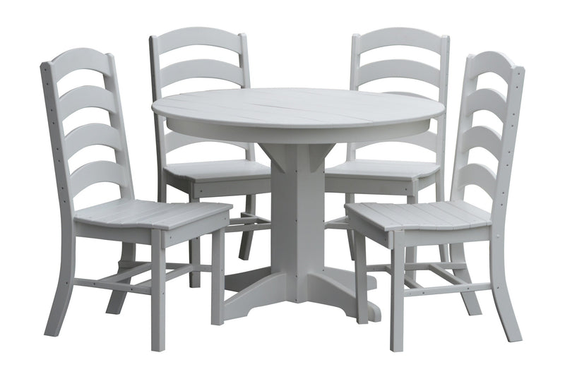 A&L Furniture Co. Amish-Made Poly 5pc Ladderback Dining Sets AL4103 x 4 - AL4141