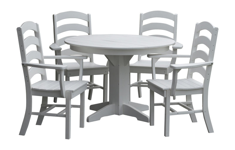 A&L Furniture Co. Amish-Made Poly 5pc Ladderback Dining Sets AL4103 x 4 - AL4141