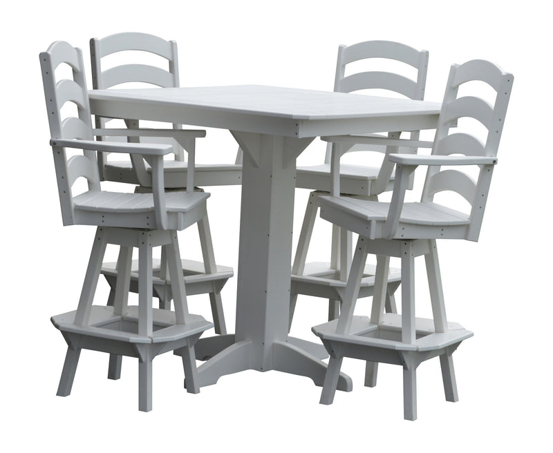 A&L Furniture Co. Amish-Made Poly 5pc Ladderback Bar Table Sets AL4181 - AL4123 x 4