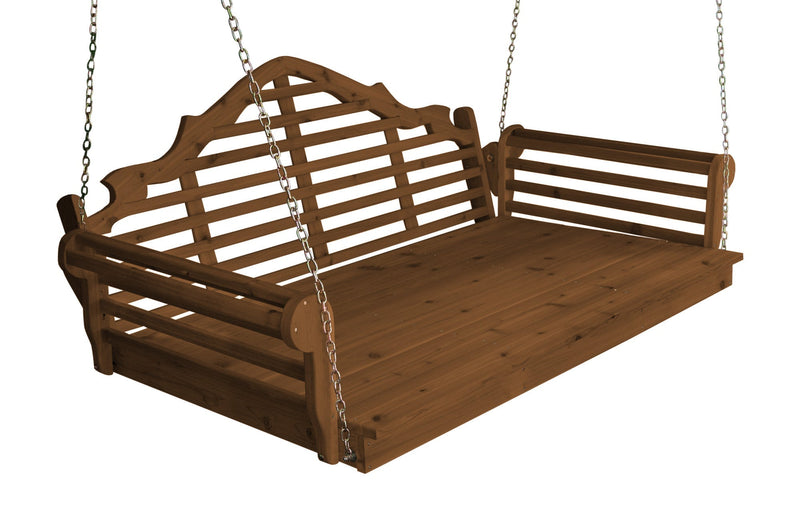 A&L Furniture Co. Amish-Made Cedar Pergola with Swing Bed AL700C - AL453C