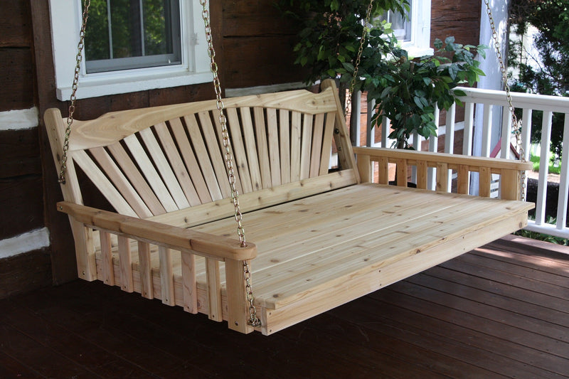 A&L Furniture Co. Amish-Made Cedar Fanback Swing Beds AL431C