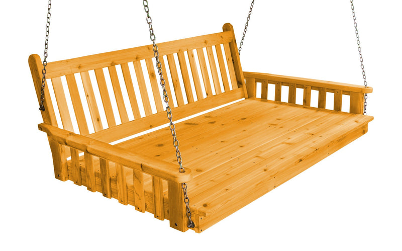 A&L Furniture Co. Amish-Made Cedar Pergola with Swing Bed AL700C - AL453C