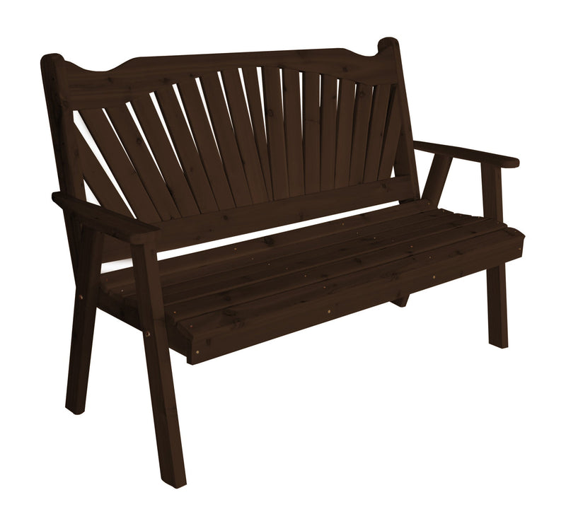 A&L Furniture Co. Amish-Made Cedar Fanback Garden Benches AL481C