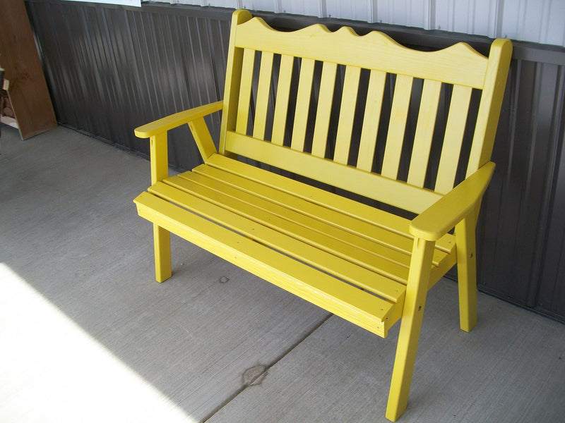 A&L Furniture Co. Amish-Made Pine Royal English Garden Benches AL511