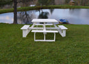 A&L Furniture Co. 44" Amish-Made Square Poly Walk-In Picnic Tables AL5240