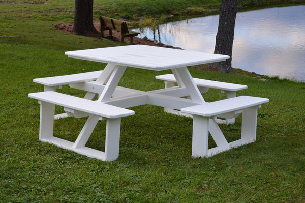 A&L Furniture Co. 44" Amish-Made Square Poly Walk-In Picnic Tables AL5240