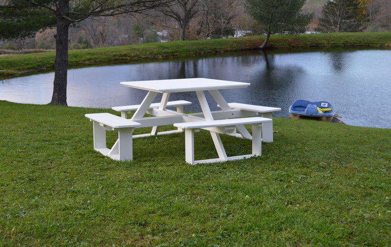 A&L Furniture Co. 44" Amish-Made Square Poly Walk-In Picnic Tables AL5240