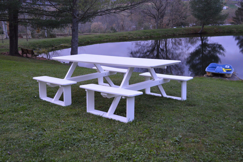 A&L Furniture Co. 8' Amish-Made Rectangular Poly Walk-In Picnic Tables AL5270