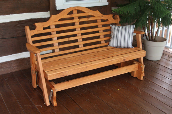 A&L Furniture Co. Amish-Made Cedar Marlboro Glider Benches AL571C