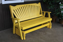 A&L Furniture Co. Amish-Made Pine Fanback Glider Benches AL581