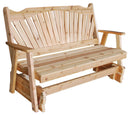 A&L Furniture Co. Amish-Made Cedar Fanback Glider Benches AL581C