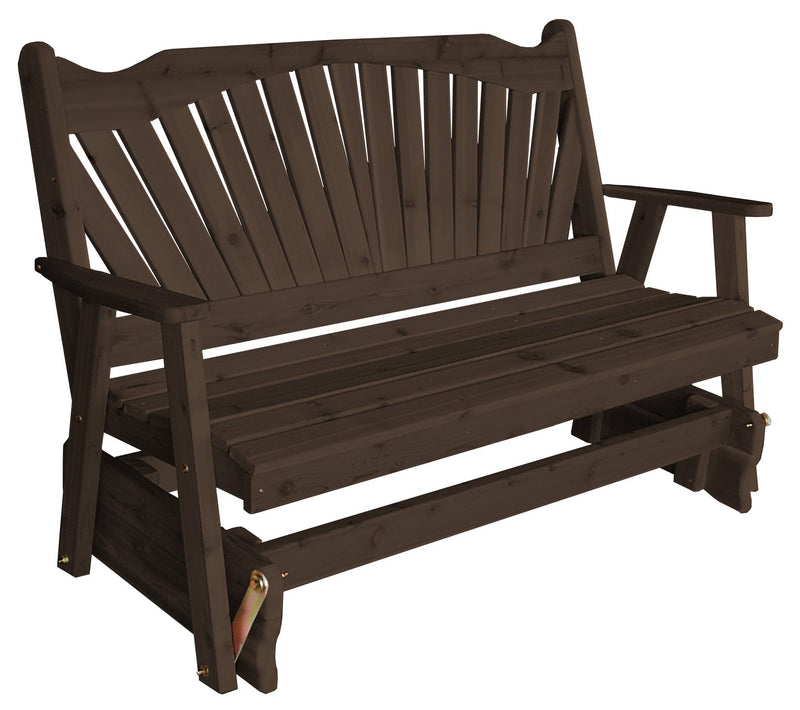 A&L Furniture Co. Amish-Made Cedar Fanback Glider Benches AL581C