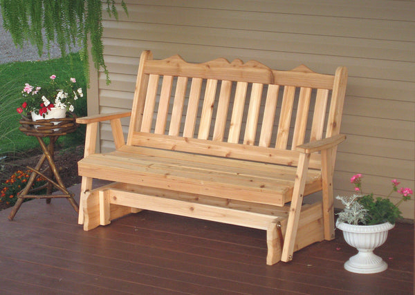 A&L Furniture Co. Amish-Made Cedar Royal English Glider Benches AL611C