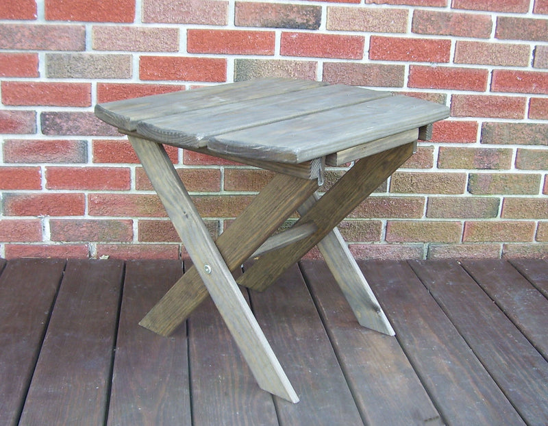 A&L Furniture Co. Amish-Made Pressure-Treated Pine Folding Oval End Table AL671PT