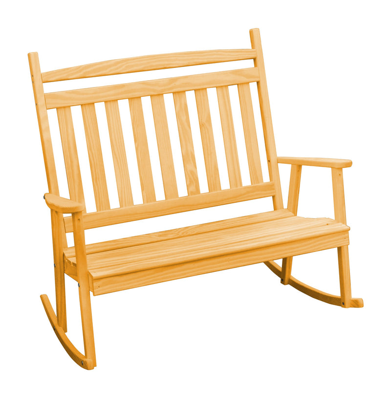 A&L Furniture Co. Amish-Made Pine Double Classic Porch Rocker AL681