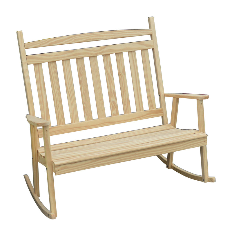 A&L Furniture Co. Amish-Made Pine Double Classic Porch Rocker AL681