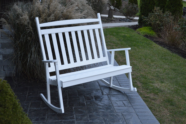 A&L Furniture Co. Amish-Made Pine Double Classic Porch Rocker AL681