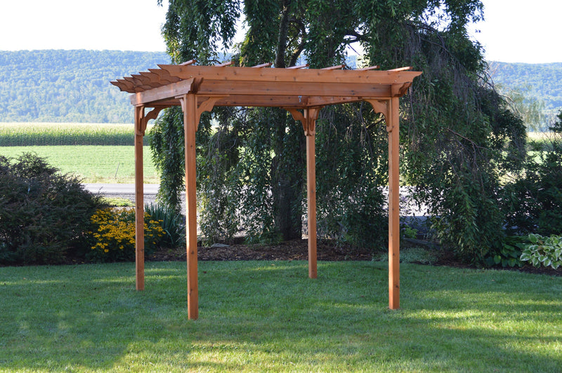 A&L Furniture Co. Amish-Made Cedar Pergola with Swing Bed AL700C - AL453C