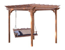 A&L Furniture Co. Amish-Made Cedar Pergola with Porch Swing AL700C - AL404C