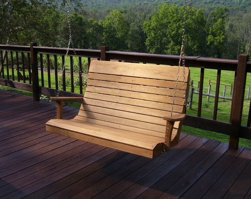 A&L Furniture Co. Amish-Made Pressure-Treated Pine Highback Porch Swings AL742PT