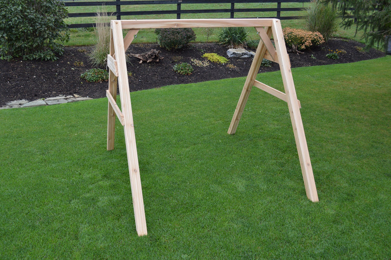 A&L Furniture Heavy Duty 4x4 Cedar A-Frame Swing Stand, Hangers Included AL794C