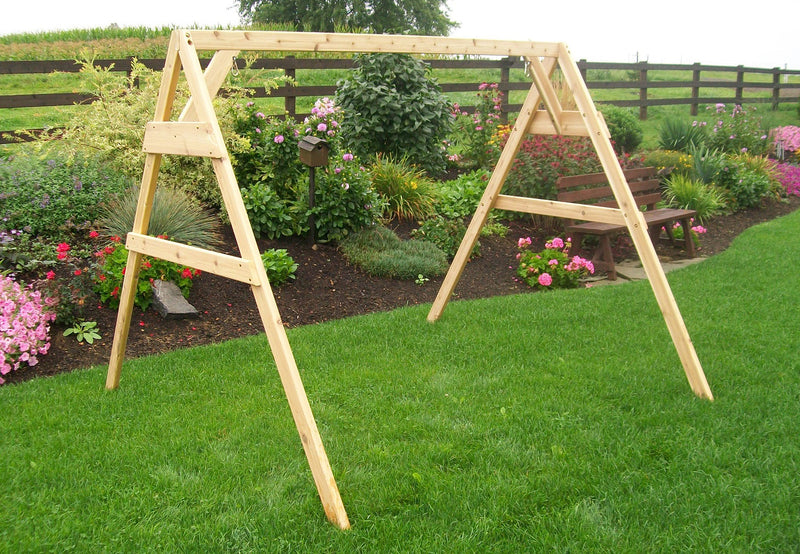 A&L Furniture Co. Amish-Made Cedar A-Frame Swing Stand, Hangers Included AL804C