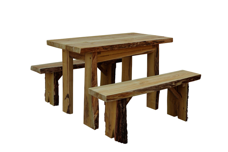 A&L Furniture Co. Blue Mountain Collection Autumnwood Tables with Wildwood Benches AL8241L