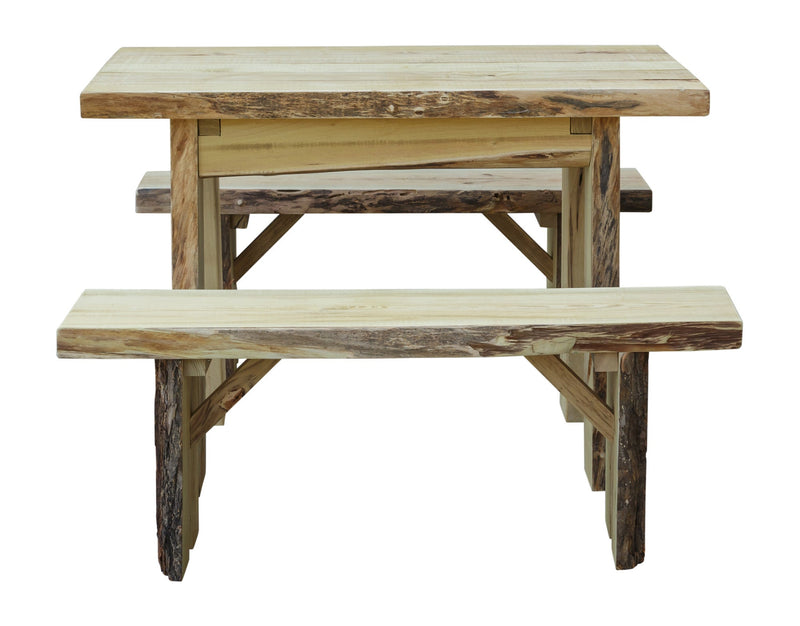 A&L Furniture Co. Blue Mountain Collection Autumnwood Tables with Wildwood Benches AL8241L