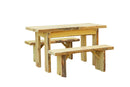 A&L Furniture Co. Blue Mountain Collection Autumnwood Tables with Wildwood Benches AL8241L