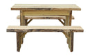 A&L Furniture Co. Blue Mountain Collection Autumnwood Tables with Wildwood Benches AL8241L