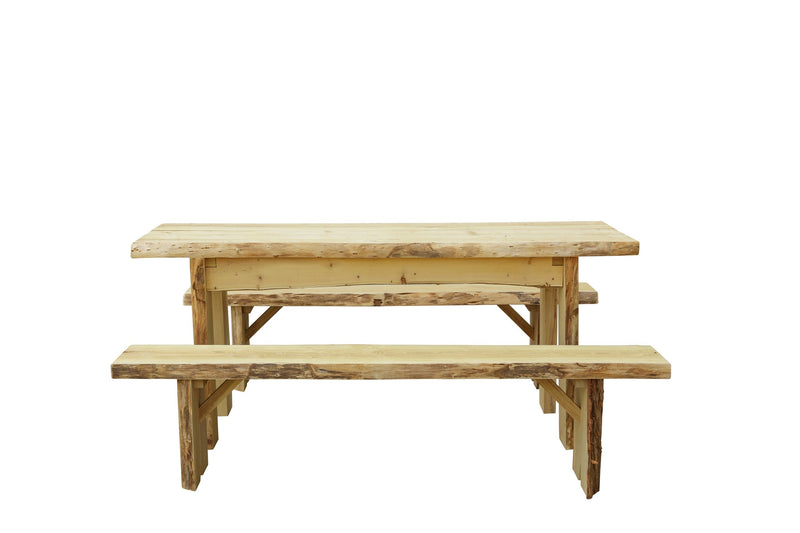 A&L Furniture Co. Blue Mountain Collection Autumnwood Tables with Wildwood Benches AL8241L