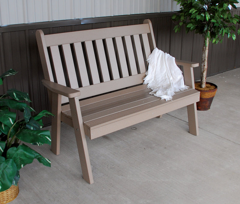 A&L Furniture Co. Amish-Made Poly Traditional English Garden Benches AL850