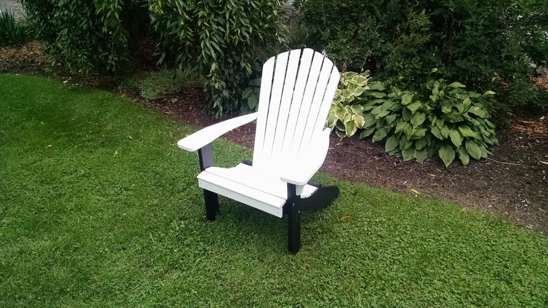 A&L Furniture Co. Amish-Made Two-Tone Poly Adirondack Chairs with Black Frame AL880B