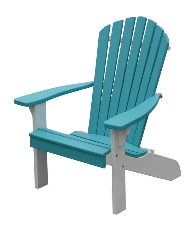 A&L Furniture Co. Amish-Made Two-Tone Poly Adirondack Chairs with White Frame AL880W