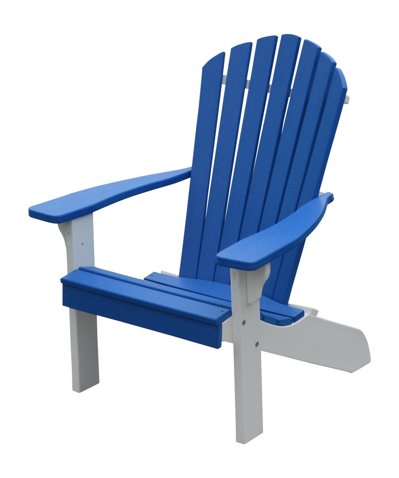 A&L Furniture Co. Amish-Made Two-Tone Poly Adirondack Chairs with White Frame AL880W