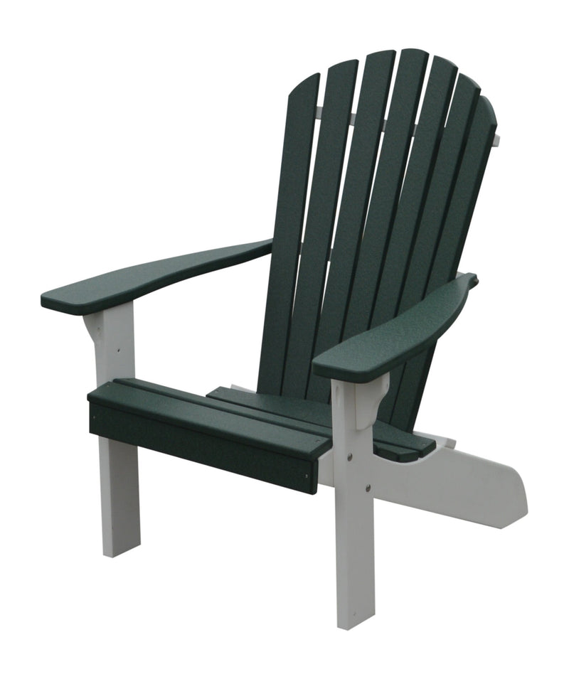 A&L Furniture Co. Amish-Made Two-Tone Poly Adirondack Chairs with White Frame AL880W