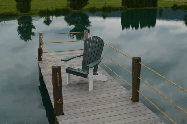 A&L Furniture Co. Amish-Made Two-Tone Poly Adirondack Chairs with White Frame AL880W