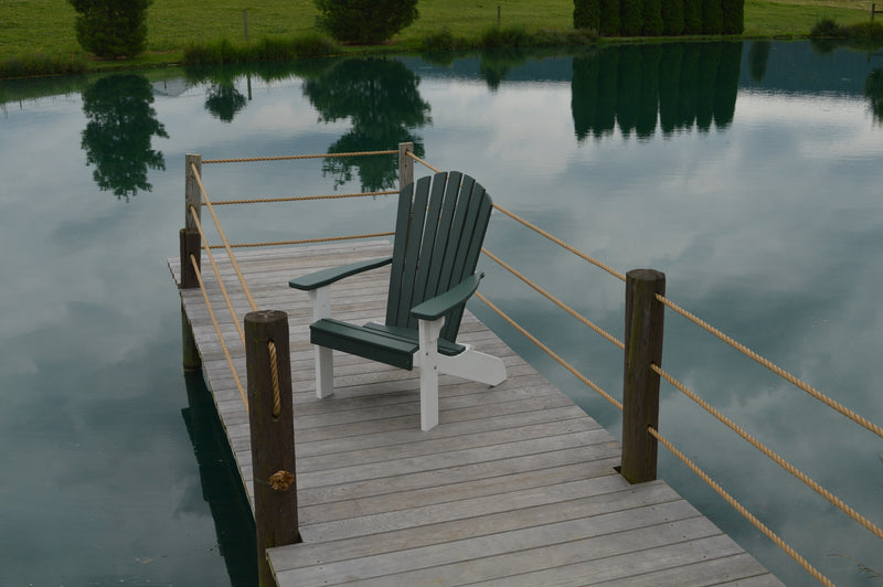 A&L Furniture Co. Amish-Made Two-Tone Poly Adirondack Chairs with White Frame AL880W