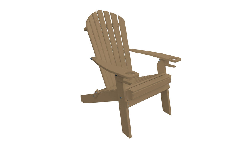 A&L Furniture Folding/Reclining Poly Adirondack Chairs with Integrated Cupholders AL881E